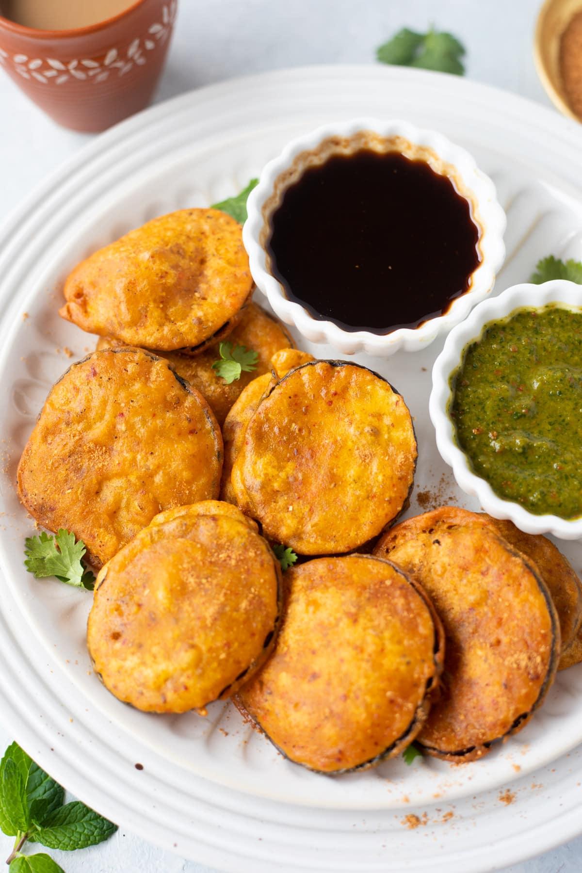Aubergine Pakoras
